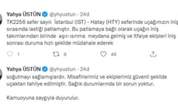 THY UÇAĞININ İNİŞ SIRASINDA LASTİĞİ PATLADI