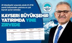 KAYSERİ, 30 BÜYÜKŞEHİR ARASINDA YİNE ZİRVEDE