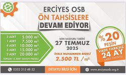 Erciyes OSB Arsa Ön Tahsis Başvuruları Başladı!