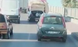 Araçlarına fazla yük atarak trafiği tehlikeye soktular