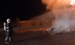 Saman yüklü tır alev topuna döndü