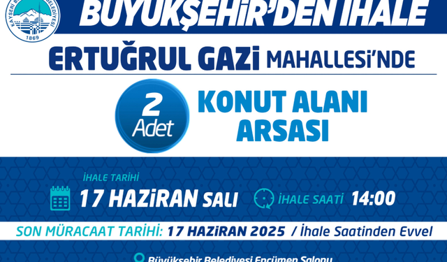 2 adet konut arsası satışa çıkıyor