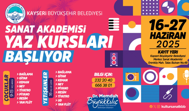 Yaz Kursları için kayıtları başlıyor