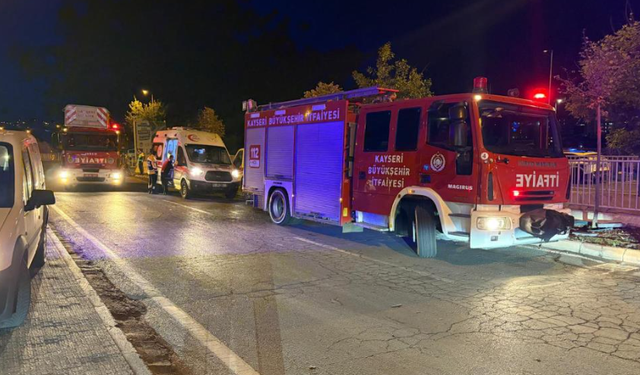 Kayseri'de kamyonet kanala uçtu