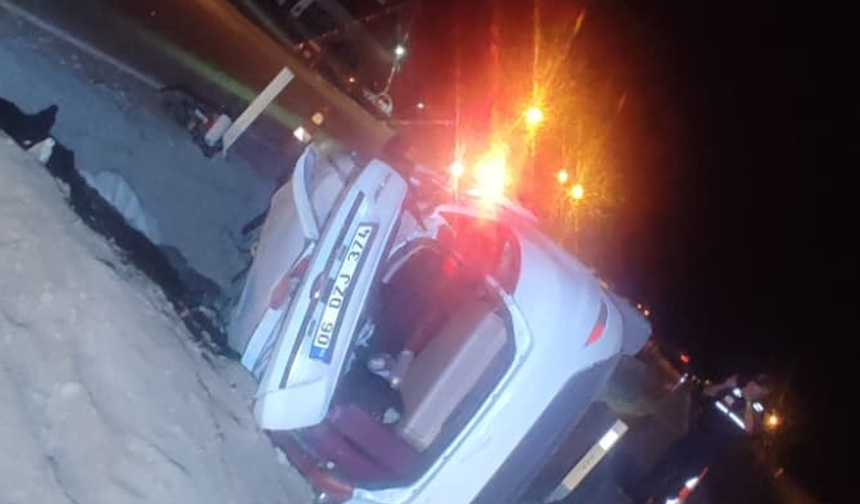 Kontrolden çıkan otomobil takla attı