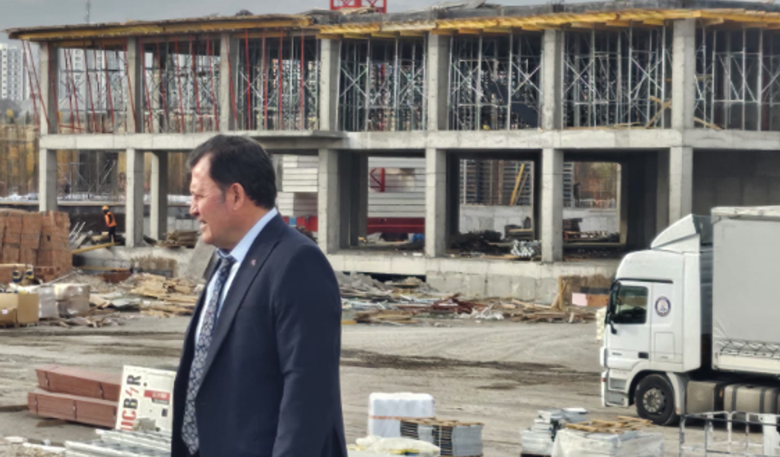 Talas’ta 2 bin kişilik yurt inşaatı incelendi