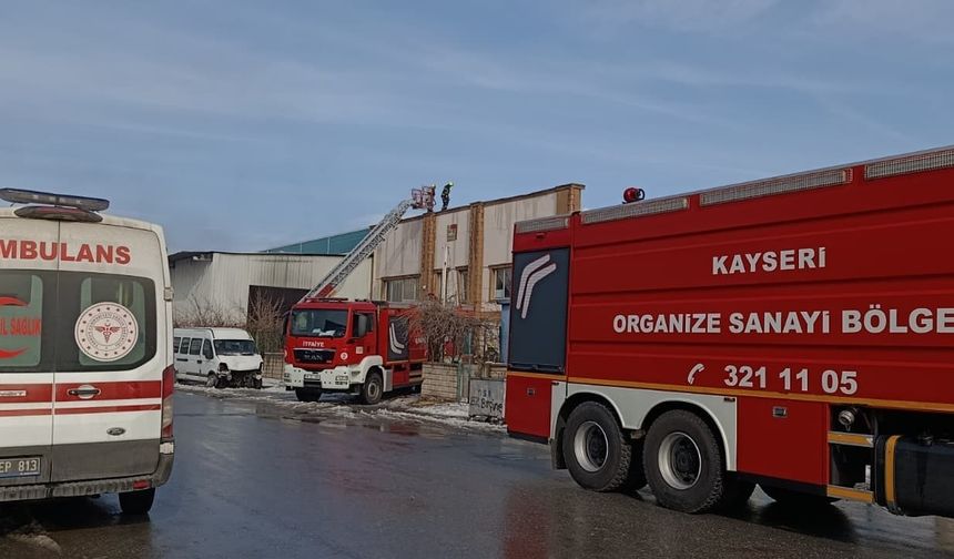 Kayseri’de korkutan fabrika yangını