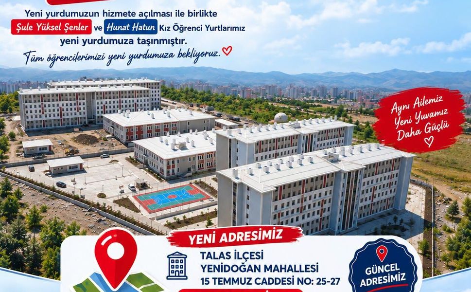 Kayseri'de Yurt Binasına Gidecek Öğrenciler Dikkat!